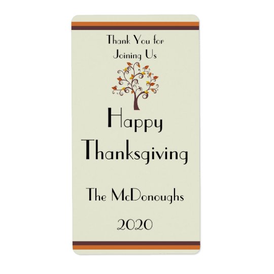 Whimsical Fall Tree Wine Label Shipping Label