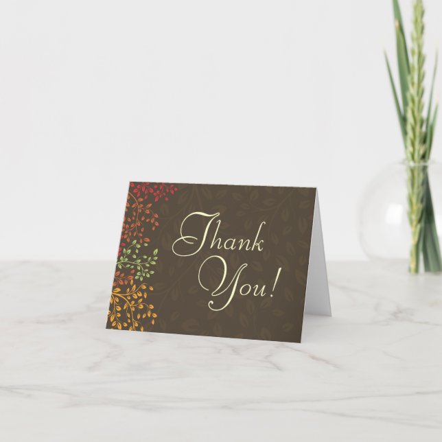 Whimsical Fall Wedding - Thank You Cards (Front)