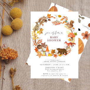 Whimsical Fall Woodland Baby Shower Invitation