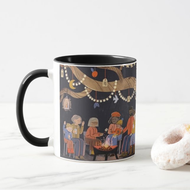 Whimsical Family Campfire – Kind Ones Cozy Moments Mug (With Donut)
