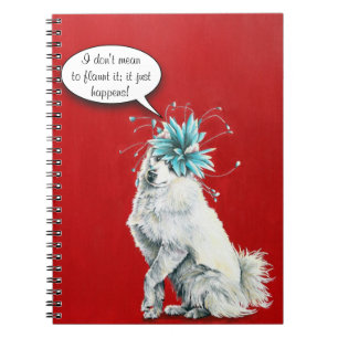 Whimsical Fancy White Dog Notebook