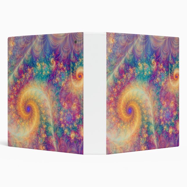 Whimsical Fantasy Abstract Fractal Vortex Art Binder (Background)