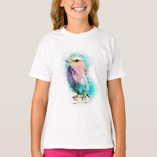 Whimsical Fantasy Bird Girls Graphic Tee Pretty