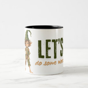 Whimsical Fantasy Character Inspirational Quote  Two-Tone Coffee Mug