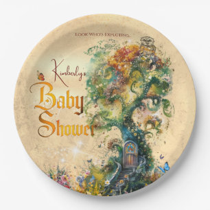 Whimsical Fantasy Garden Baby shower  Paper Plate
