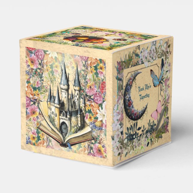 Whimsical Fantasy Garden Baby showerTable Confetti Favor Box (Back Side)