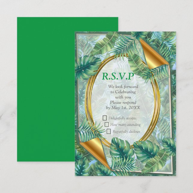 Whimsical Fantasy World with a Tropical Flavour RSVP Card (Front/Back)