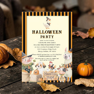 Whimsical Farm Halloween Party Invitation