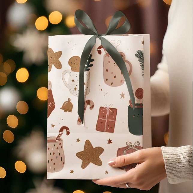 Whimsical Festive Christmas Pattern Gift Bag  (Creator Uploaded)
