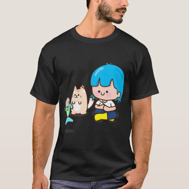 Whimsical Fish Art T-Shirt (Front)