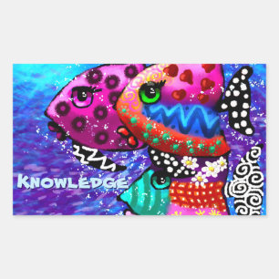 Whimsical Fish Trio Colourful Abstract Nautical Sticker