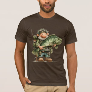 Whimsical Fisherman Lazy Day Fishing T-Shirt