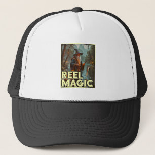 Whimsical Fishing Wizard Trucker Hat