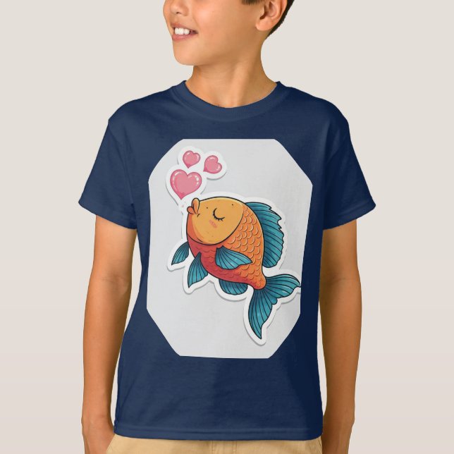 Whimsical Fishy Love T-Shirt (Front)