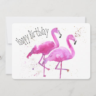Whimsical, Flamant rose plat carte d'anniversaire