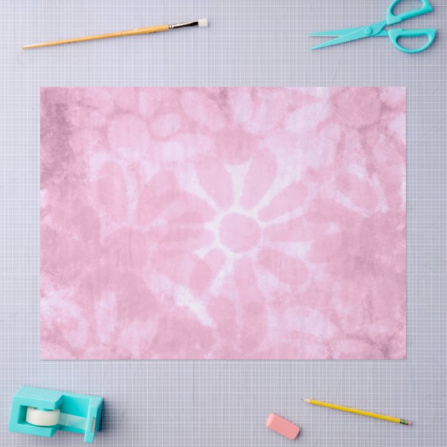 Whimsical Floral Abstract Pastel Pink Decoupage Tissue Paper (Craft)
