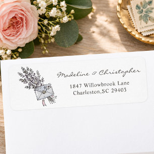 Whimsical Floral Bouquet Letter Return Address