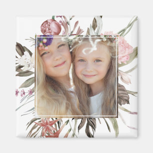 Whimsical Floral Bouquet Photo Magnet