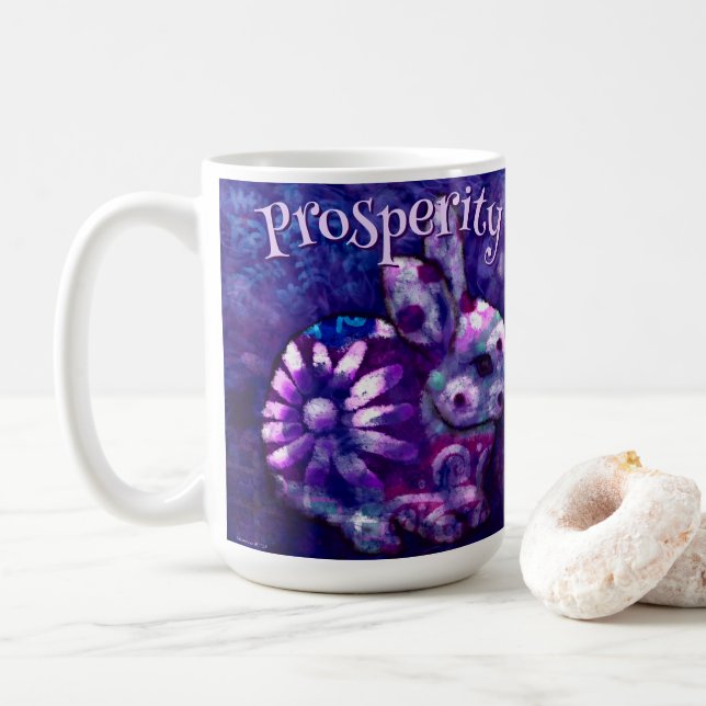 Whimsical Floral Bunny Rabbit Personalized Coffee Mug (With Donut)