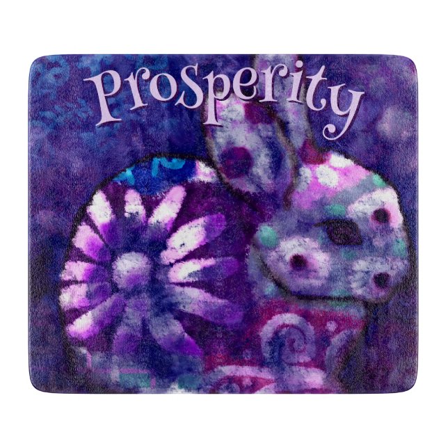 Whimsical Floral Bunny Rabbit Personalized Cutting Board (Front)