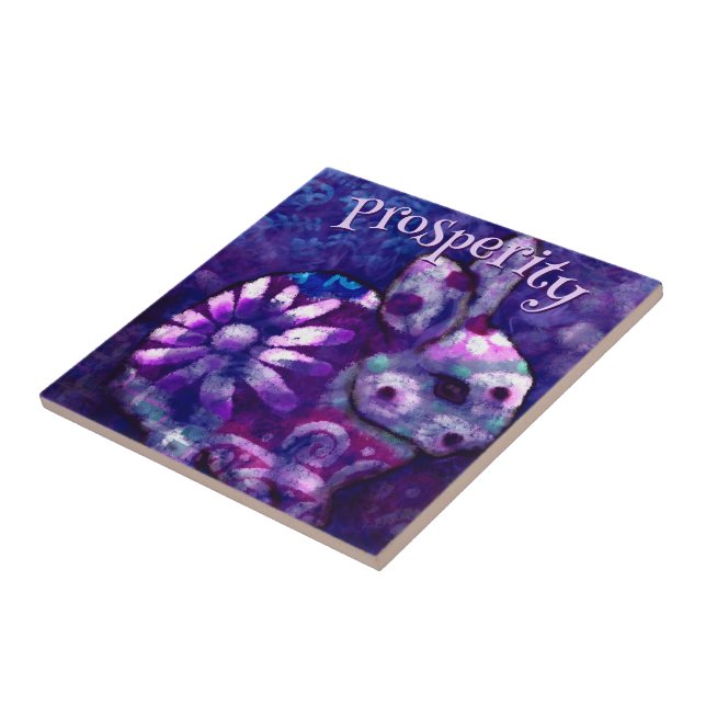 Whimsical Floral Bunny Rabbit Personalized Tile (Side)