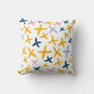 Whimsical Floral Burst Throw Pillow