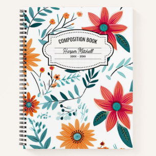 Whimsical Floral Composition Notebook