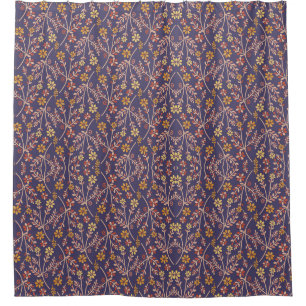 Whimsical Floral Design with Vines on Purple Back