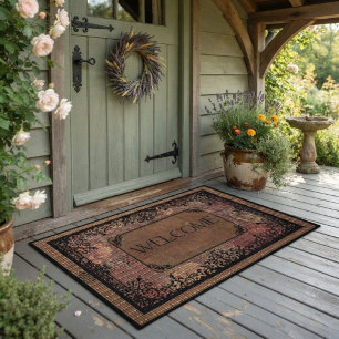 Whimsical Floral Fall Inspired Doormat