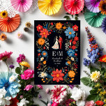 Whimsical Floral Fiesta Wedding Program<br><div class="desc">This vibrant wedding program features a whimsical couple in festive Fiesta attire, surrounded by colourful watercolor florals that celebrate the lively spirit of a Mexican Fiesta. Perfect for couples who want to add a fun, cultural flair to their wedding, this program provides ample space to list ceremony details. The modern...</div>