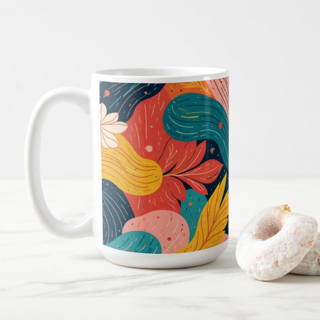 Whimsical Floral Flow Mug (With Donut)