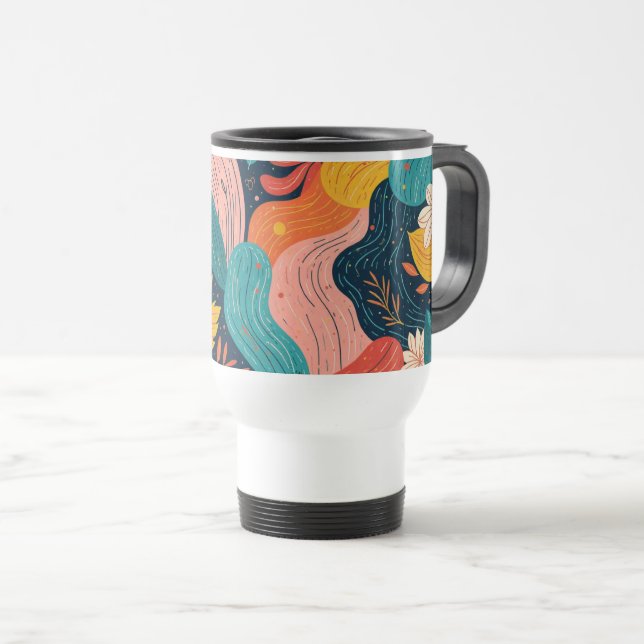 Whimsical Floral Flow Mug (Front Right)