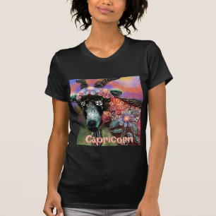 Whimsical Floral Goat Capricorn Personalized T-Shirt