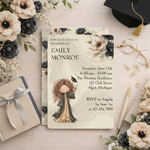 Whimsical Floral Graduation Invitation