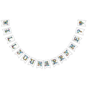 Whimsical Floral Marriage Proposal Bunting Flags