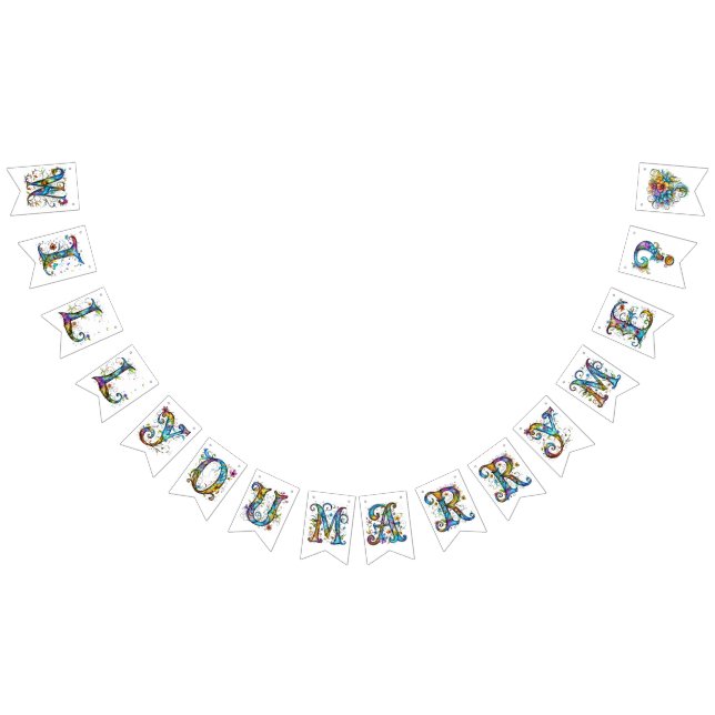 Whimsical Floral Marriage Proposal Bunting Flags (All)