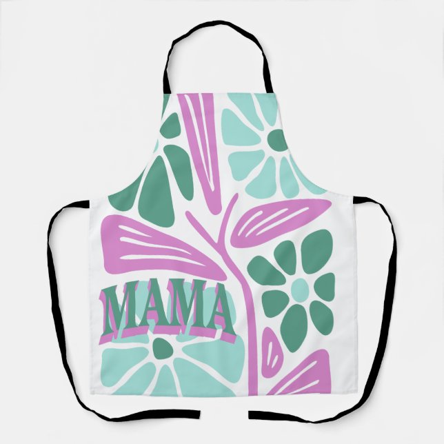 Whimsical Floral Mom  Apron (Front)