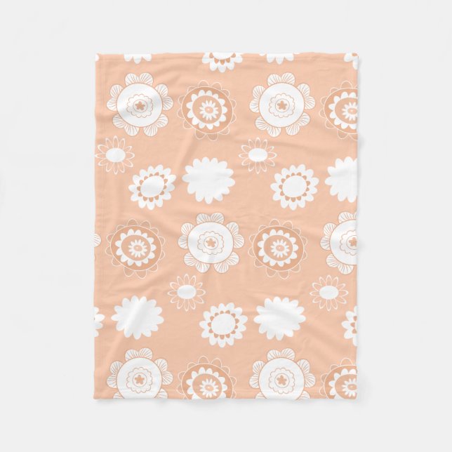 Whimsical Floral Pattern Fleece Blanket (Front)