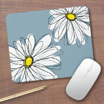 Whimsical Floral Pattern in yellow gray blue Mouse Pad<br><div class="desc">A fun design for women and teens.</div>