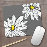 Whimsical Floral Pattern in yellow grey Mouse Pad<br><div class="desc">A fun design for women and teens.</div>