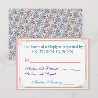 WHIMSICAL FLORAL PATTERN RSVP CARD