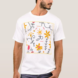 Whimsical Floral Pattern T-Shirt