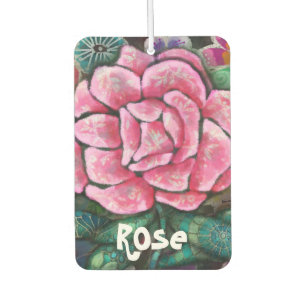 Whimsical Floral Pink Rose Art Nouveau Botanical Air Freshener