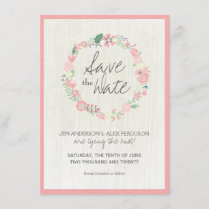 Whimsical Floral Save the Date Wedding Card