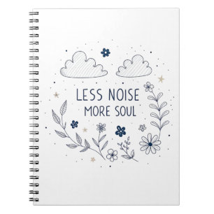 Whimsical Floral Soul Quote Line Art Notebook