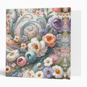 Whimsical Floral Swirls in Pastel  Binder