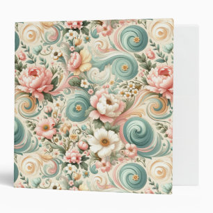 Whimsical Floral Swirls in Pastel Binder