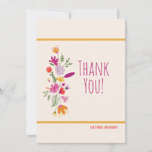 Whimsical Floral Thank You Card