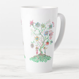 Whimsical Floral Tree  Latte Mug
