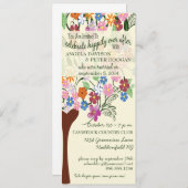Whimsical Floral Tree Post Wedding Party Invite (Front/Back)